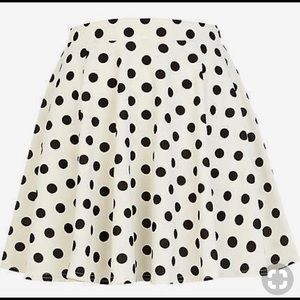 River Island White Textured Polka Dot Skater Skirt